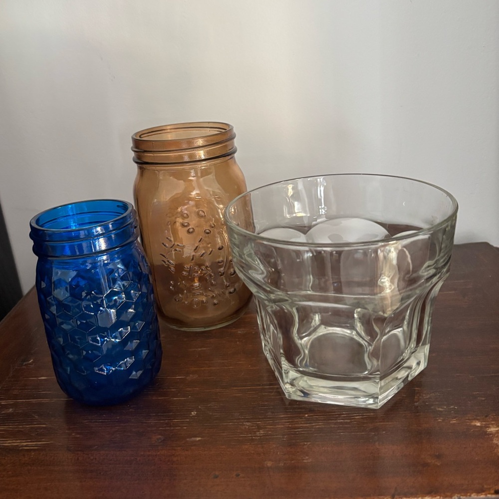 Elegant Clear & Colored Glass Pieces - Various Sizes